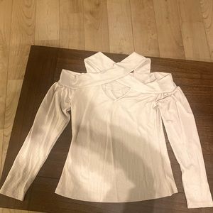 Long sleeved ribbed shirt tag says apricot looks more like beige